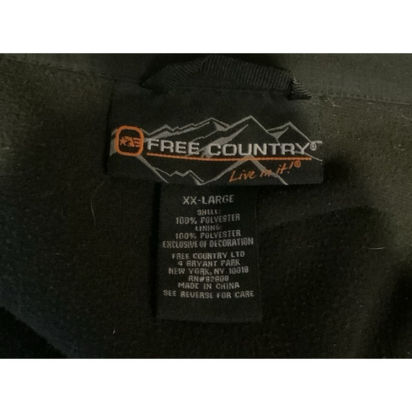 Free Country Mens Black Full Zip Softshell Winter Jacket Size XXL - Picture 5 of 5
